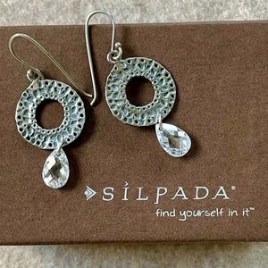 Silpada Cubic Zirconia Drop Sterling Silver Earrings